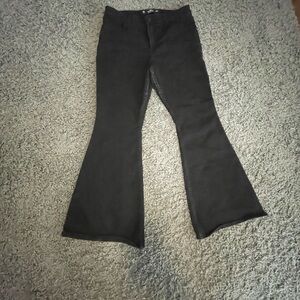 black high-rise Flared Pants
